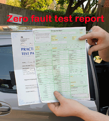 A zero fault test pass for Liam after driving lessons with 
Orpington Alpha 1 Driving School