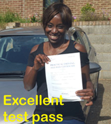 Well done Marie after driving lessons at
Orpington Alpha 1 Driving School