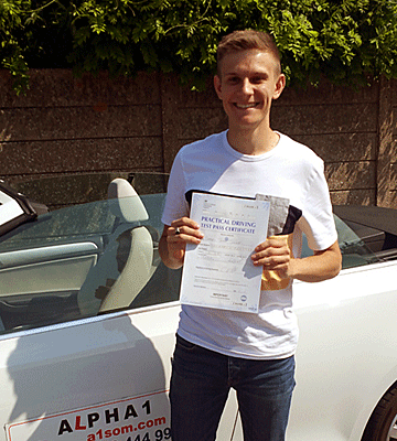 A great first time test pass with only 3 minor faults after driving lessons with a
Orpington Alpha 1 Driving Schooldriving instructor - well done Sam